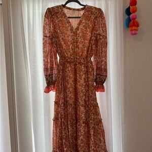 Fate Red Floral Long Sleeve Dress